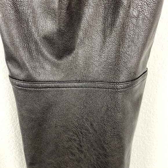 Spanx Leather-Like Ankle Skinny Pant Womens Large Brown Stretch Pull On Cropped - Picture 8 of 14